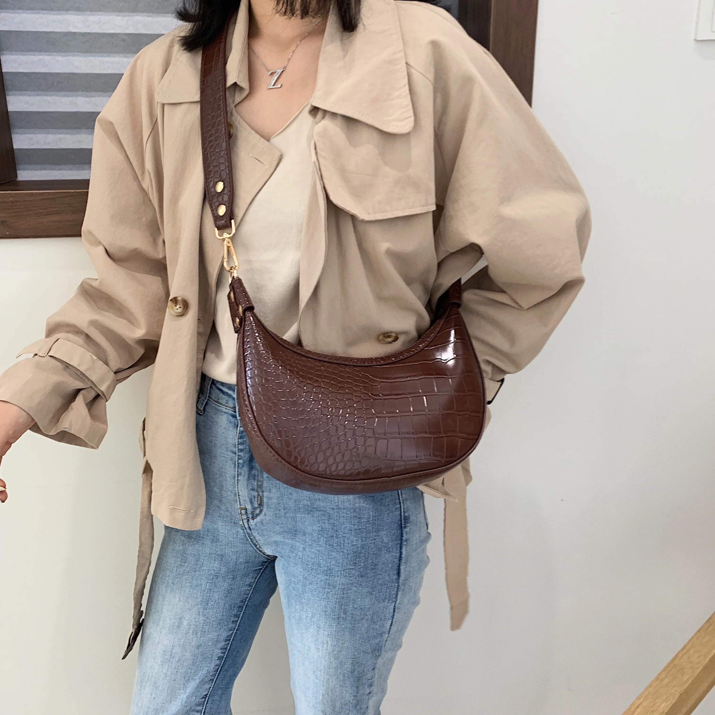  Stone Pattern Retro PU Leather Crossbody Bags For Women 2020 Small Shoulder Messenger Bag Lady Phon - 4000102929370