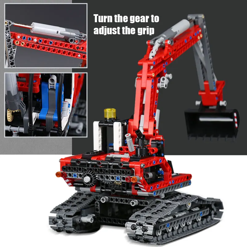 20025 Technic серия совместима с новым 8294 красный инженерный экскаватор Набор строительных блоков Кирпичи Детские игрушки подарок для мальчиков