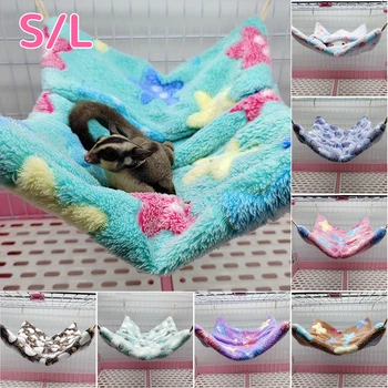 

Small Animal Cages Hamster Ferret Rabbit Guinea Pig Cotton Soft Sleeping Nest Pets Two Floors Suspension Hammock For Squirrel