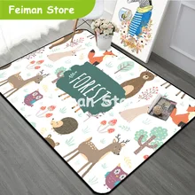 Мультяшный Лес Друзья животные Детский ковер детский коврик для детской комнаты детская комната игровой коврик для ползания Рождественский коврик