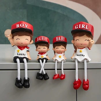 

New Hanging Foot Doll Couple Suit Rasin Model Living Room Bookshelf Home Decoration Accessories Children Gift Long-legged Doll