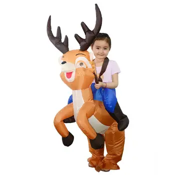 

Cute Cartoon Elk Kids Inflatable Blow Up Suit Christmas Fancy Party Outfit Child