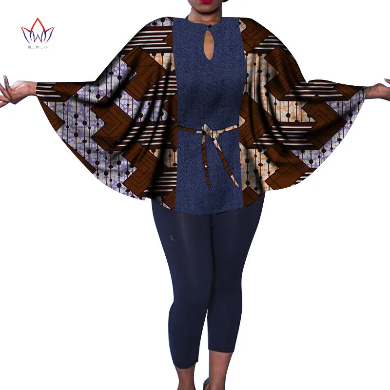 Африканский женский Bazin Riche Dashiki шаль Топ Дашики Африканский принт Топы рубашка размера плюс M-6XL Женская шаль аксессуары для одежды SP035 - Цвет: 19