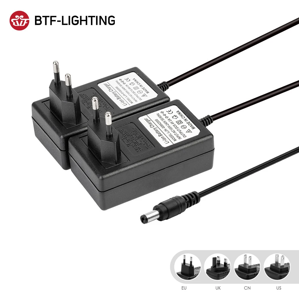 

12.6V 8.4V 16.8V 1A 2A 4.2V 1A 18650 Lithium Battery Charger Adapters 5.5mm*2.1mm 2.5mm 110-240V 3S Li-ion Polymer Wall Charger
