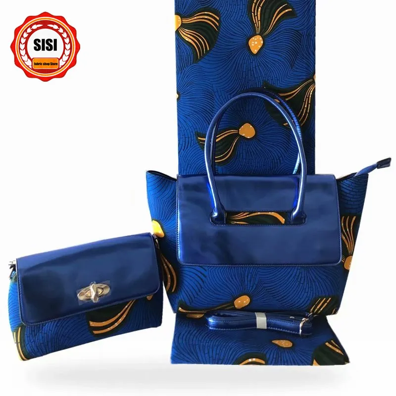 Высокое качество Модный Набор сумок, 6 ярдов хлопок Нигерия, Анкара отличное качество печати воск дизайн для женщин вечерние