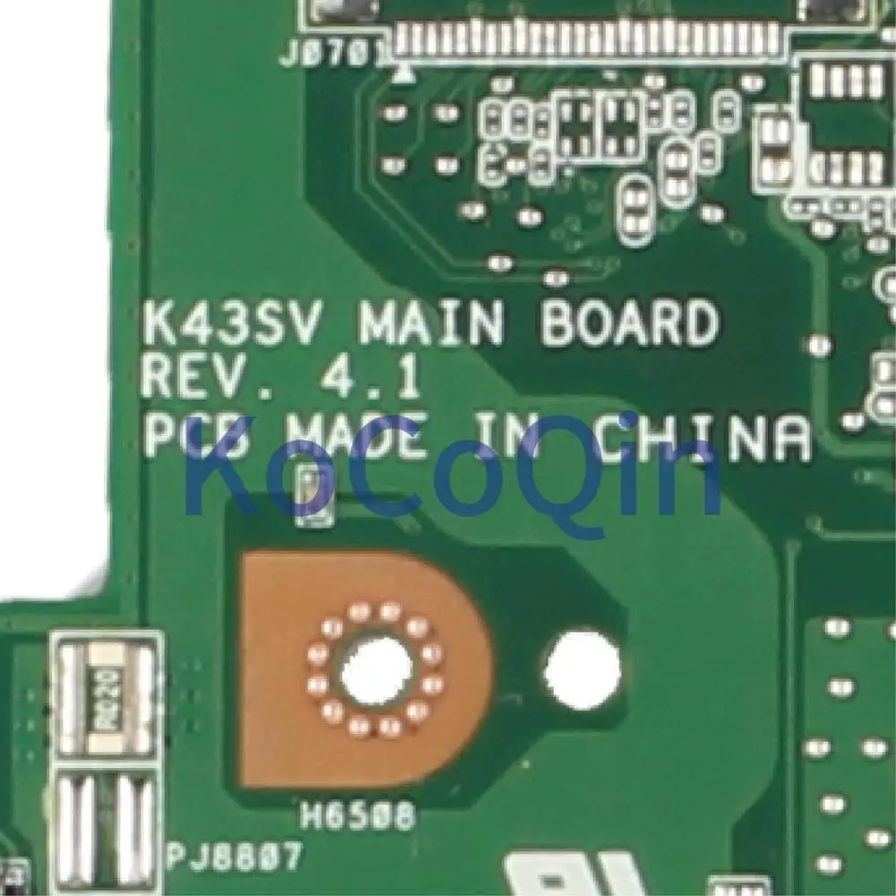 Kocoqin-placa-mãe para Laptop K43sv Asus X43s A43s A83s A83s A84s K43sv Gt520m 1gb Placa Principal Rev: 4.1 Hm65 - Imagem 4