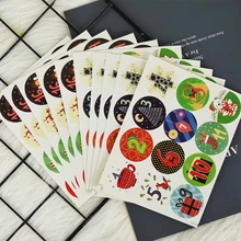 

10sheets Christmas Advent Calendar Paper Stickers 1-24 Number Sealing Sticker New Year Navidad DIY Gift Decoration Package Label
