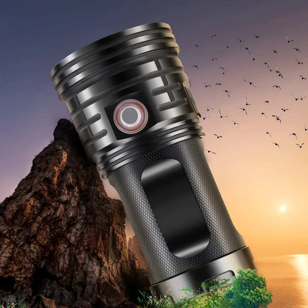 Outdoors Hiking Led Flashlight 3*xhp70 Torch Usb Rechargeable Waterproof Lamp Ultra Bright 2*18650 Rechargeable Battery