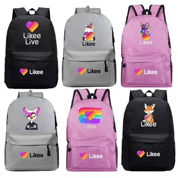 

LIKEE Fashion Men and Women Laptop Backpack School Daily Ruckpack Girls Boys School Bag Likee Live Travel Backpacks
