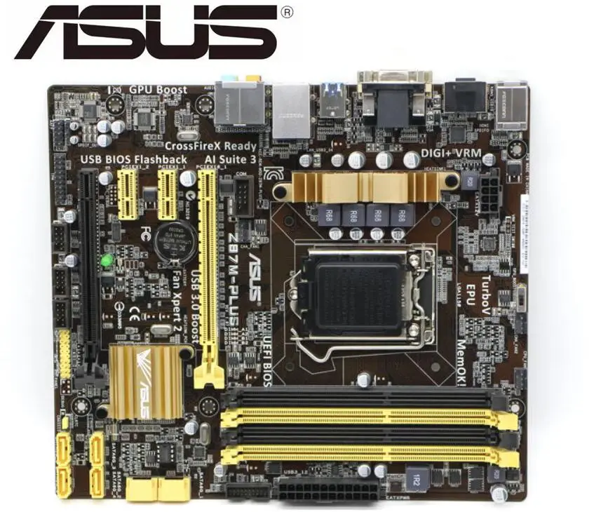 ASUS Z87M-PLUS Motherboard LGA 1150 Intel Z87 DDR3 DVI HDMI VGA USB3.0 tested!!! 