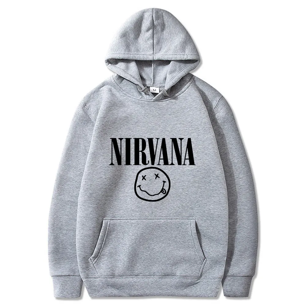 Мужская толстовка с капюшоном в стиле хип хоп свитшот принтом Nirvana уличная одежда