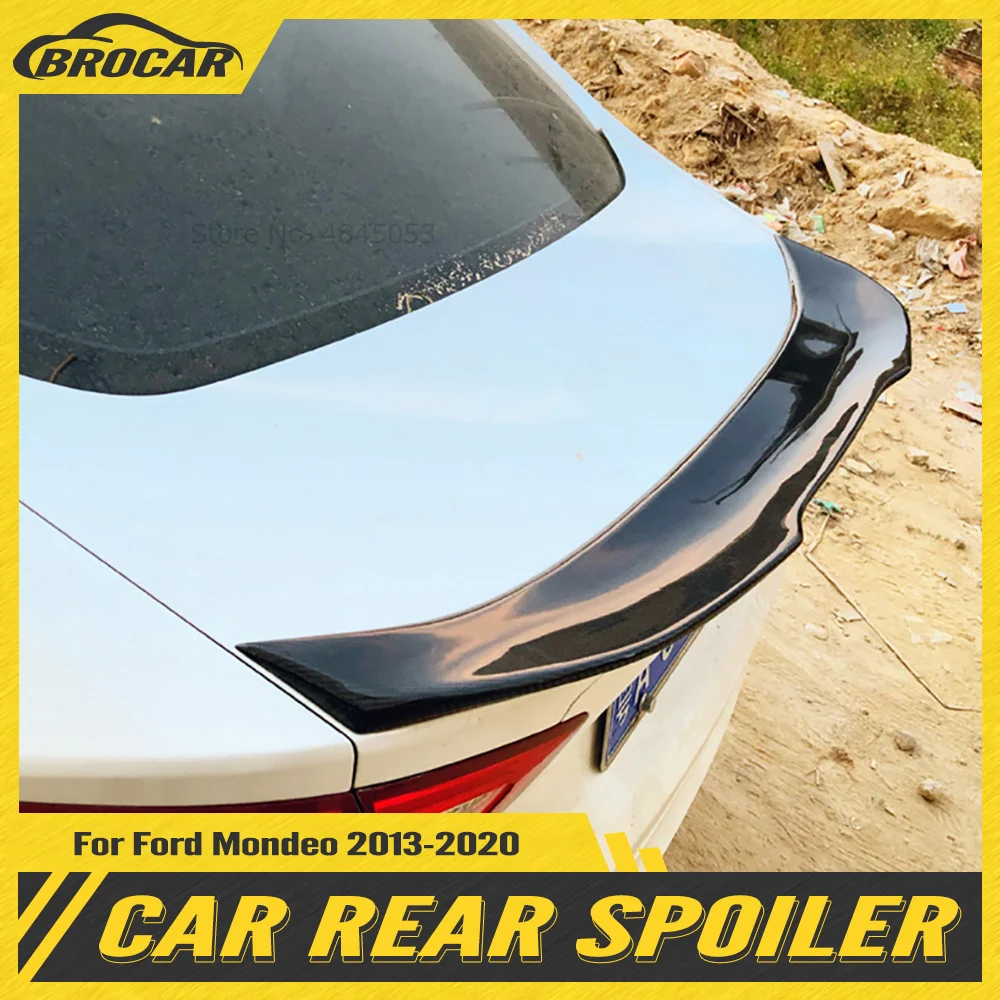 

For Ford Mondeo 2013 2014 2015 2016 2017 2018 2019 2020 Carbon Fiber Spoiler Car Trunk Rear Wing Lip PSM Style Black Spoiler