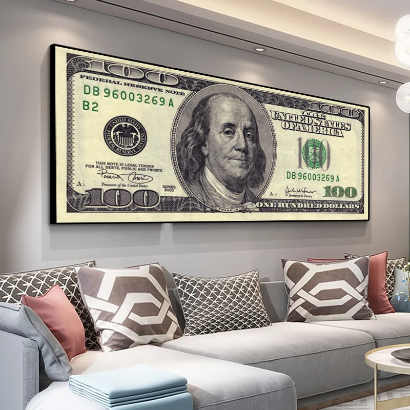 

Dollar Inspirational Canvas Posters and Prints Bill Cash American Currency Money Paintings Wall Art Picture Living Room Decor