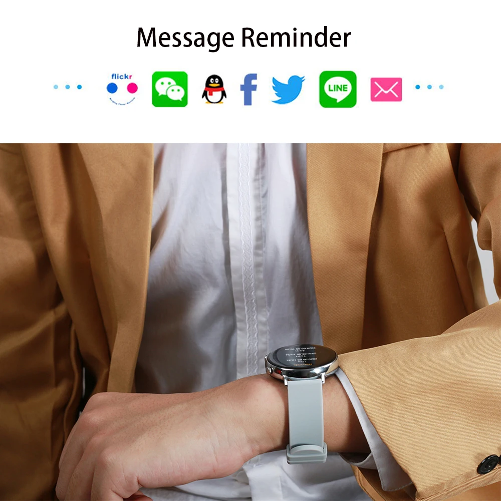 Женские и мужские умные часы Lokmat модные круглые с полным сенсорным экраном