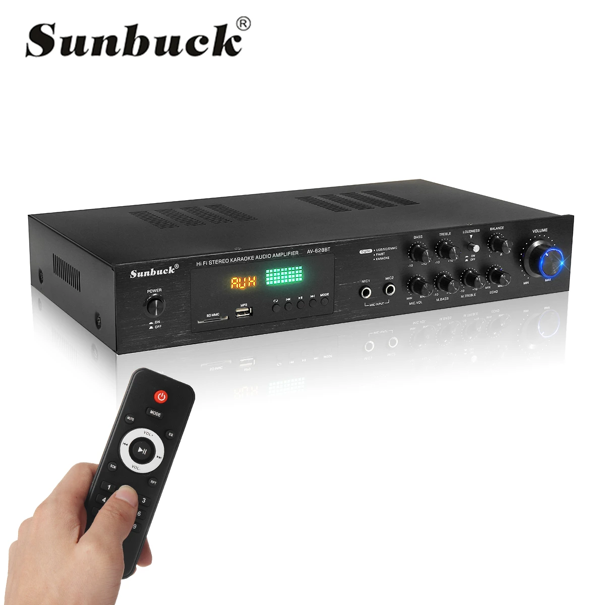 SUNBUCK Audio AV 628BT Bluetooth Sound Power Amplifier 2000W AC 110V