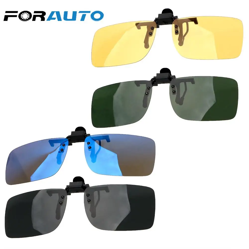 FORAUTO Car Driver Goggles Anti-UVA UVB Polarized Sun Glasses Clip On Sunglasses Driving Night Vision Lens Interior Accessories
