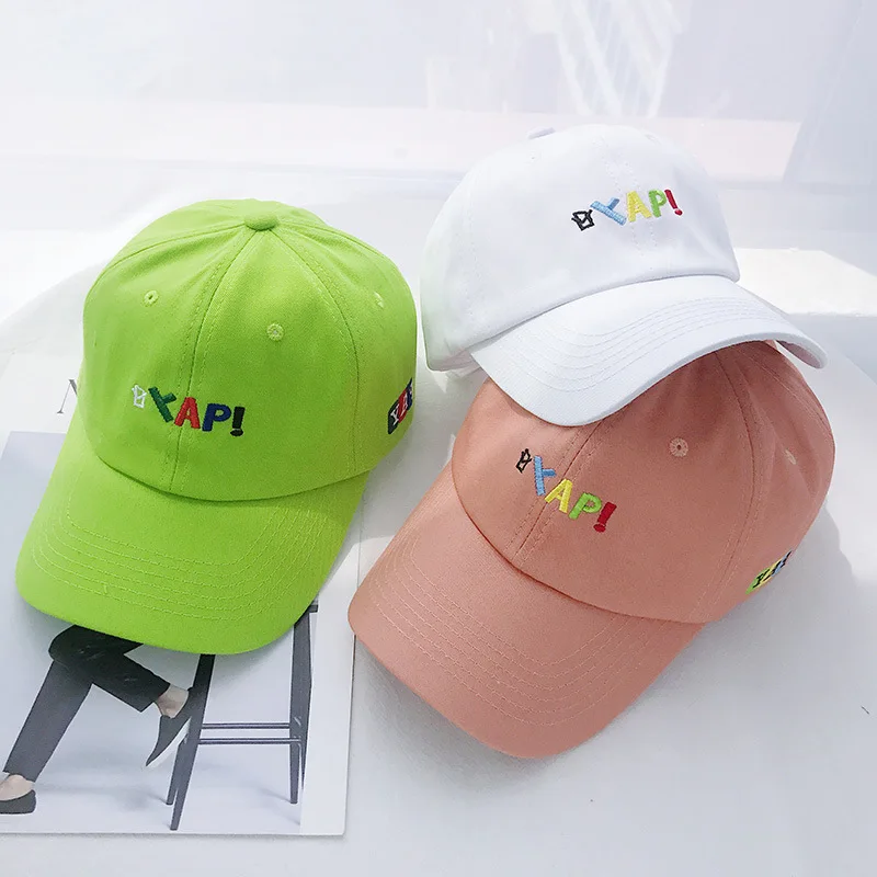 Летняя цветная вышитая шапка с алфавитом, утка, женская мягкая верхняя цветная бейсболка, подходящая для пары, Корейская дикая Зеленая Бейсболка, Мужская бейсболка