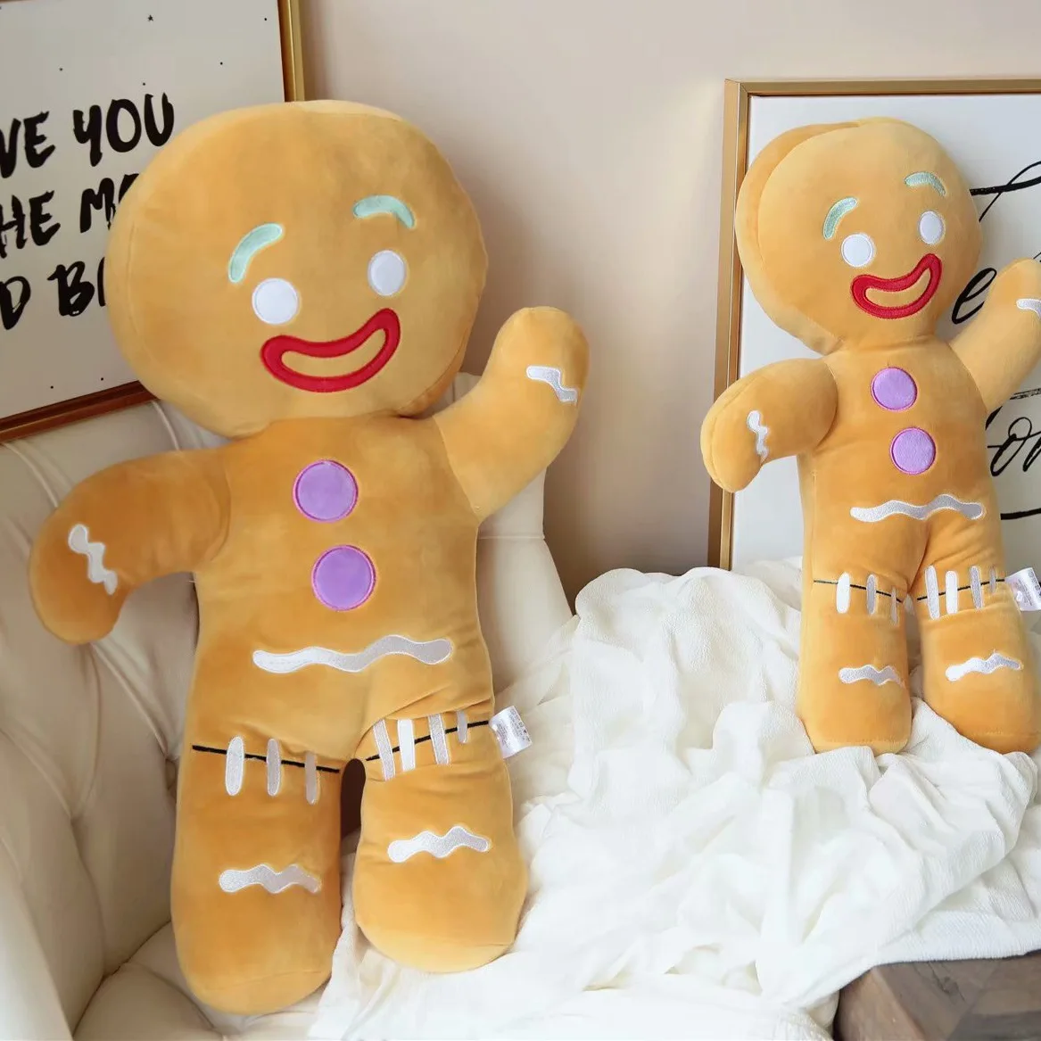

Gingerbread Man Plush Toy Doll Biscuit Man Figures Pillow Cushion Back Cushion Doll Christmas Eve Gift