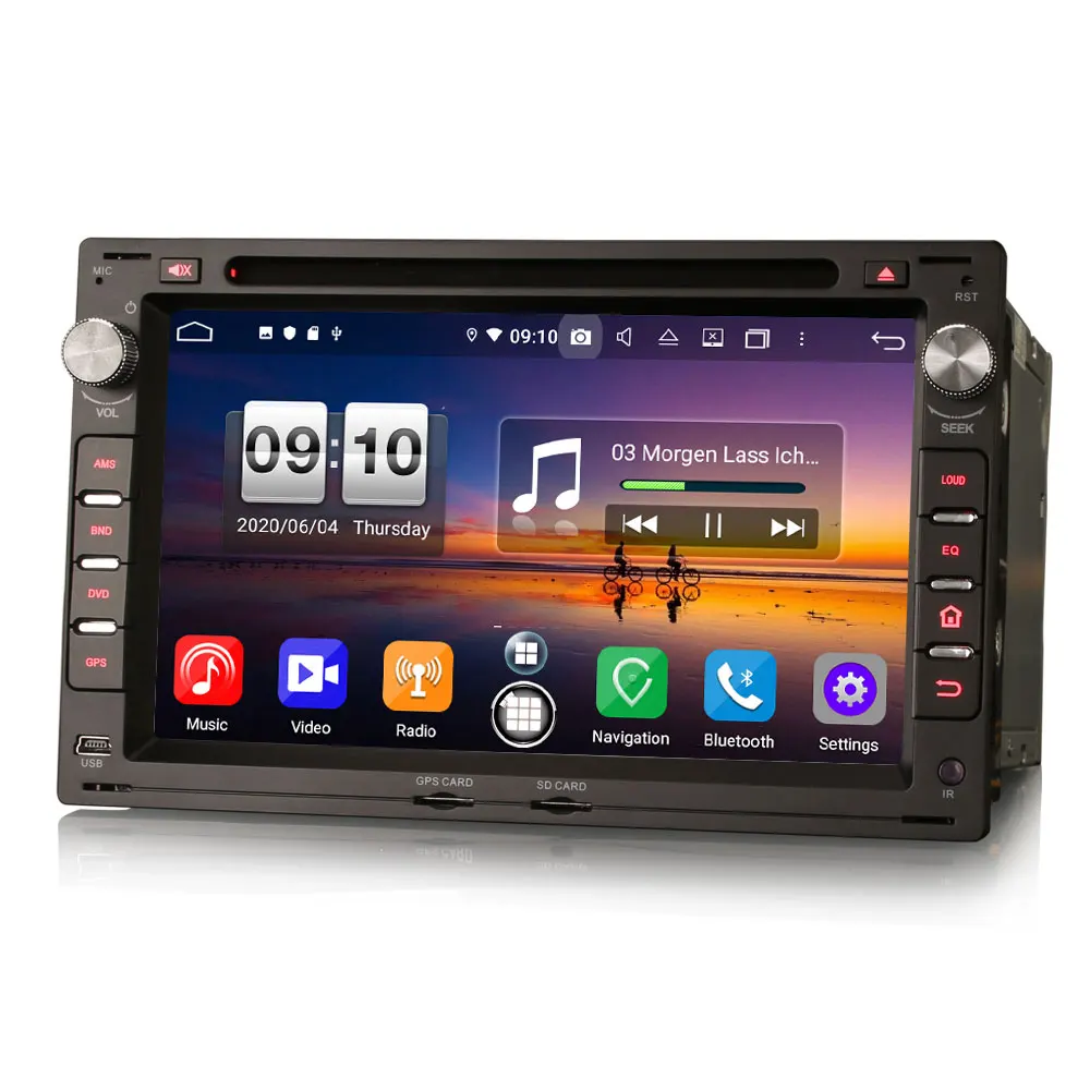 7 "sistema de rádio dos multimédios gps do carro dvd de android 10.0 os para peugeot 307 2001-2006 com construído-in carplay & funções automáticas de android