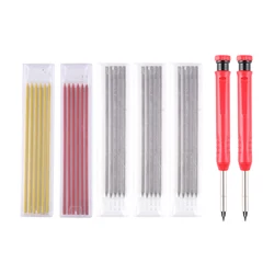 Ensemble de crayons à Long nez pour charpentier, avec 30 recharges, marqueur pour le travail du bois, stylo à plomb mécanique, affûteur intégré, 2 pièces 