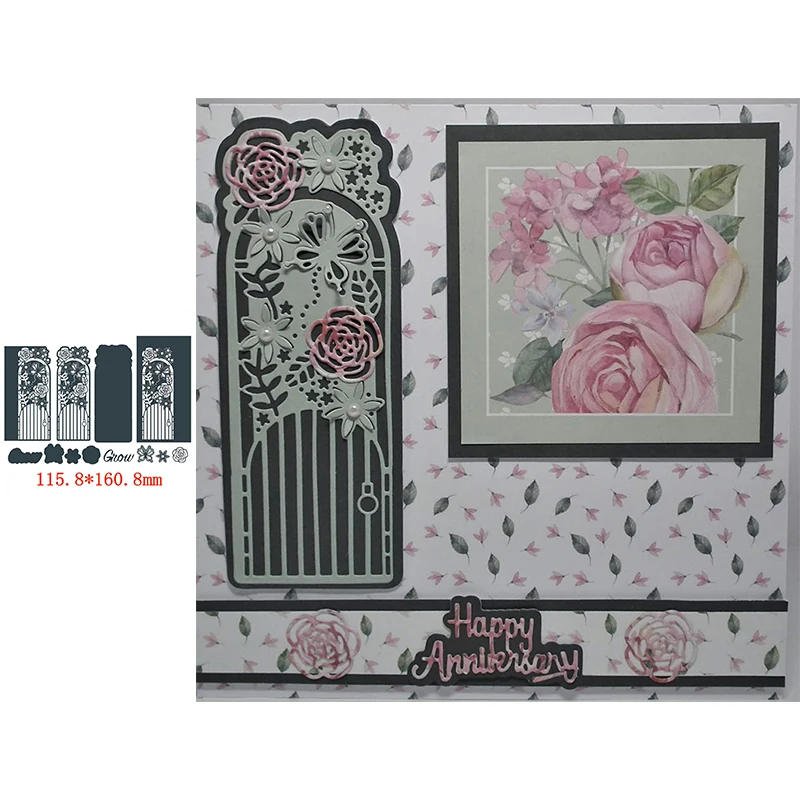 

12-piece Set Flower Butterfly Word Cut Panel or Border Metal Cutting Dies Scrapbooking Album Paper DIY Cards Crafts New 2019