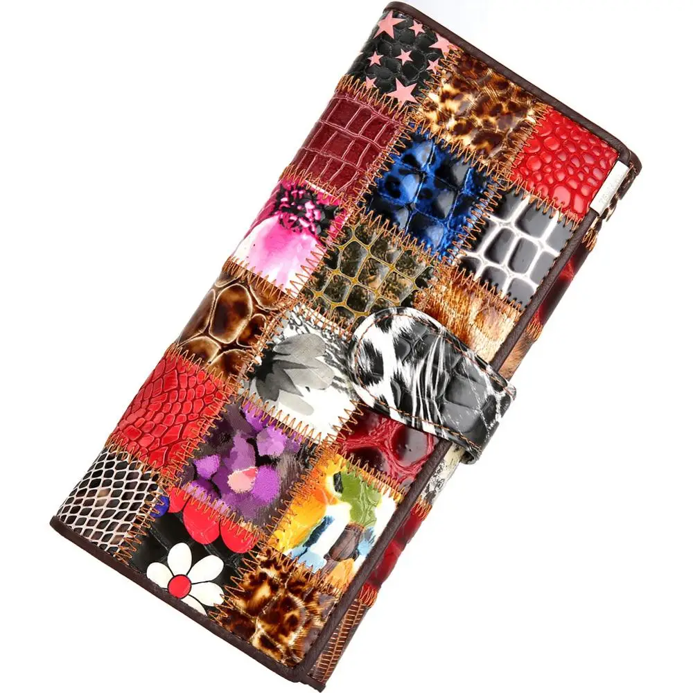 WESTAL, женский клатч, кошелек, женский, натуральная кожа, разноцветный Кошелек для монет, женские кожаные кошельки, Женский кошелек, сумочка для денег, 4202 - Цвет: 4202colorful