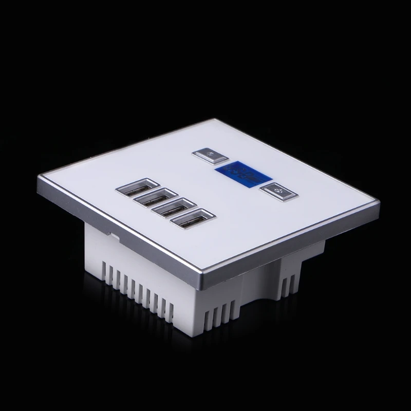

220V 4A 86 Type 4 USB Ports WallPower Socket Adapter Charger Panel 449C