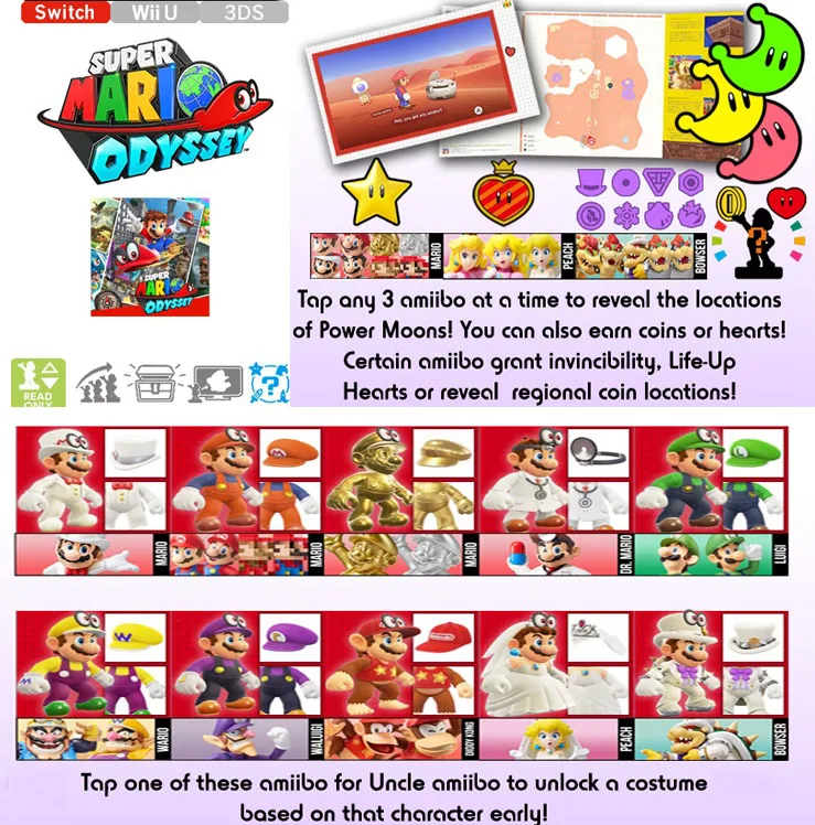 Фигурка Amiibo из серии Super Mario Luigi Peach Yoshi Bowser Donkey Kong для wii U