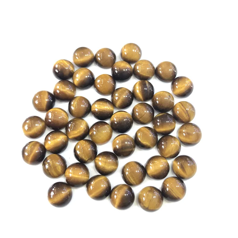 Natural Tiger Eye Beads Gemstone Fashion Jewelry Accessories 8mm Round Shape Cabochon 2pcs/lot