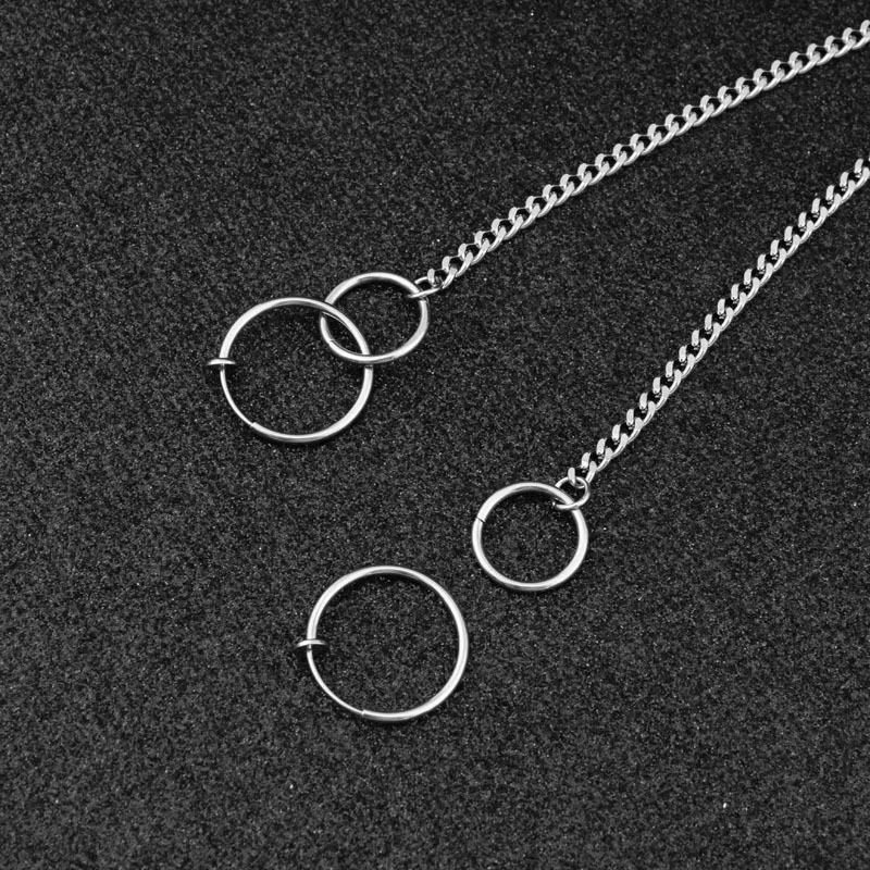 Модные серьги подвески на цепочке из нержавеющей стали для мужчин и женщин не