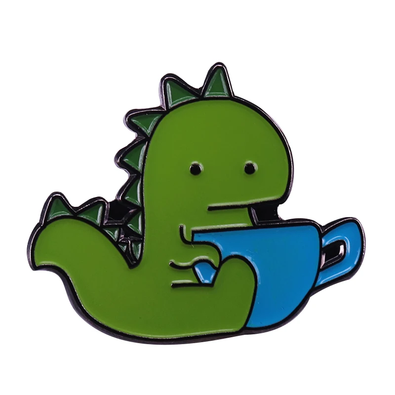 Восхитительная заколка на лацкан T-Rex забавный значок для любителей чая охотников