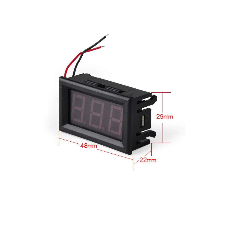 2wire DC voltage meter DC5V-120V reverse protection 0.56 inch LED digital display components For Electromobile Motorcycle Car images - 6