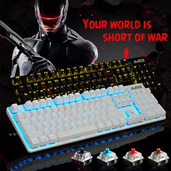 

Ajazz ROBOCOP wired mechanical keyboard anti-ghosting 104 key backlight gaming mechanical keyboard for Computer game player