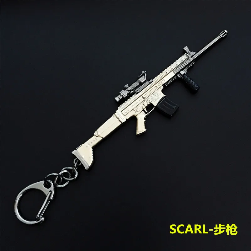 J Игра PUBG брелок оружие Модель 98K AWM SCARL ключ брелок на цепочке кулон для фанатов подарки на память PUBG аксессуары игрушки размер 10 см - Цвет: J