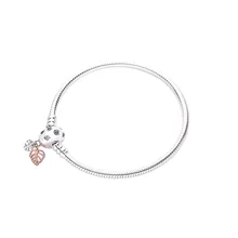 Panjia silver jewelry rose gold chain bracelet leaves buckle bracelets female 588333CZ