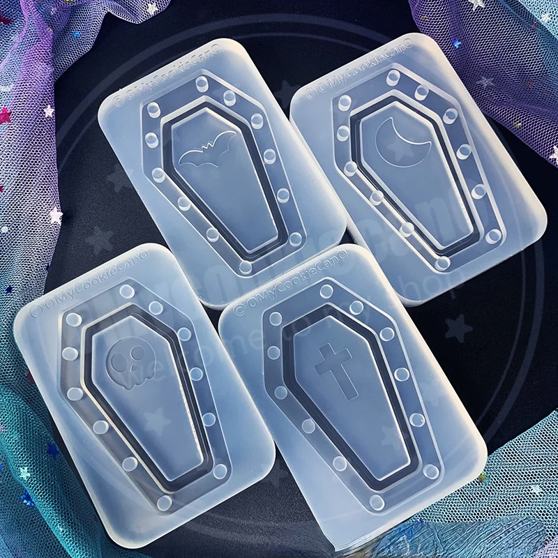 

Halloween Series Coffin Epoxy Resin Mold Cute Shaker Mold Coffin Silicone Moulds