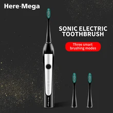 Здесь Мега Соник электрическая зубная щетка сильная Чистка отбеливание зубная щетка usb зарядка DuPont щетка 3 Регулируемый режим чистки