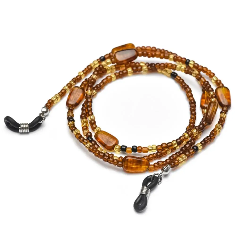 B amber 72cm Хит, женские противоскользящие цепочки для очков, ремешки, аксессуары для очков, акриловые бусины, солнцезащитные очки, очки для чтения, ремешок, шнур, цепь - Цвет: B amber 72cm