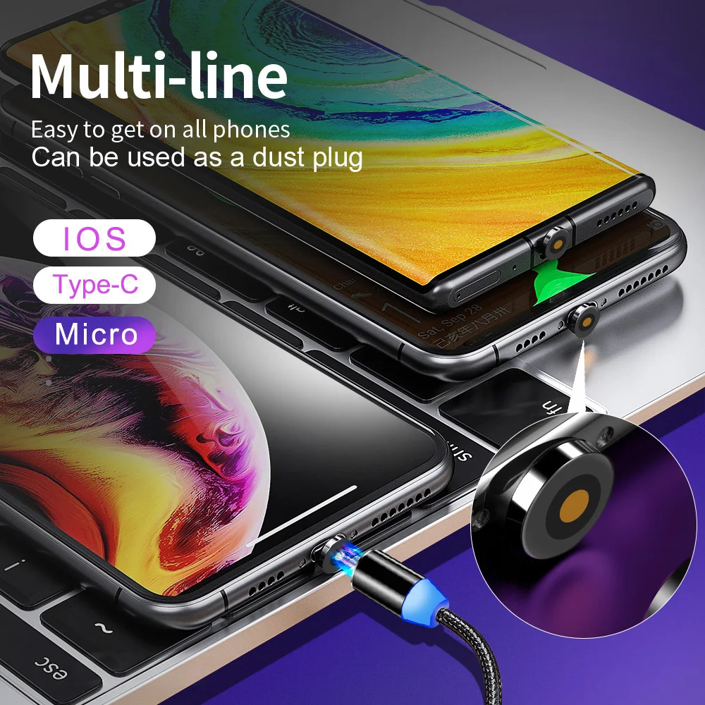 OLAF Magnetic Cable USB Type C Micro usb Cable For iphone XR 7 Xiaomi Fast Charger 4
