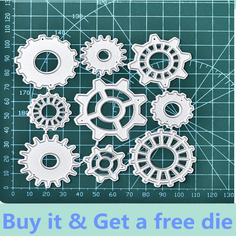 

Eastshape 9 Style Gear Dies Metal Cutting Dies for Card Making Scrapbooking Dies Embossing Stencil Craft Dies Christmas Decor