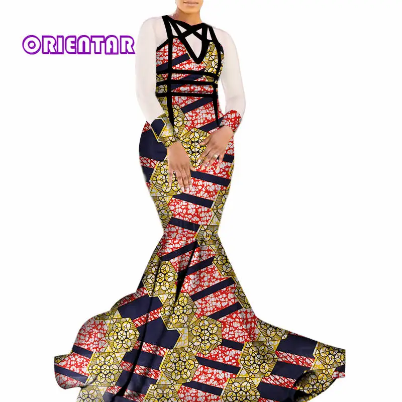 Модное Длинное Вечернее Платье с принтом в африканском стиле для женщин