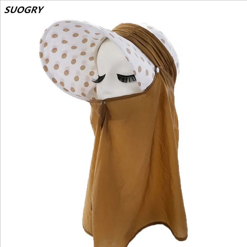 

SUOGRY Sun Hats For Women Summer Sun Visor Hat With Big Heads Wide Brim Beach Hat Omnibearing UV Protection Female Caps
