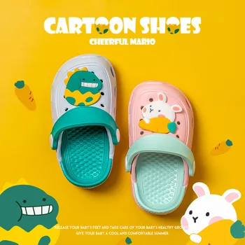 

2020 Children Cartoon Cave Shoes Men's Girls Beach Summer Children's Slippers Antiskid Soft Bottom Baby Bathrooms Cold Towing