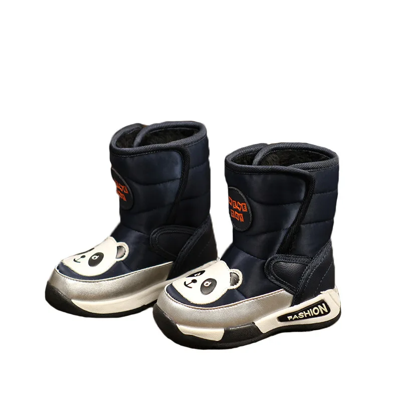 

Children's Shoes Winter Snow Ankle Boots For Girls The Boy Kids Warm Wool Lining Comfortable Panda Footwear Boots Watperproof