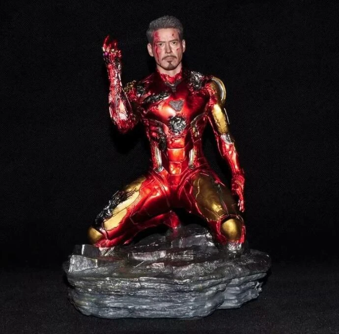 Marvel Avengers Ironman MK85 Tony Stark Snap Fingers Statue Action