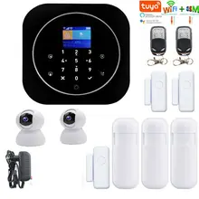 Черная панель Беспроводная GSM домашняя система охранной сигнализации датчик охранной сигнализации комплект Android IOS Phone Tuya APP пульт дистанционного управления