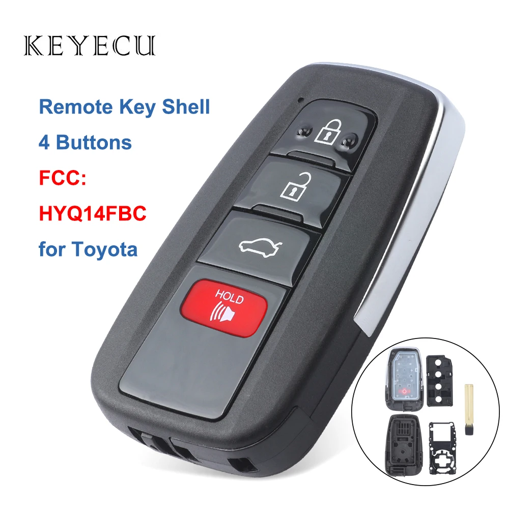 Чехол Keyecu с дистанционным управлением 4 кнопки для Toyota RAV4 2019 Camry 2018 чехол