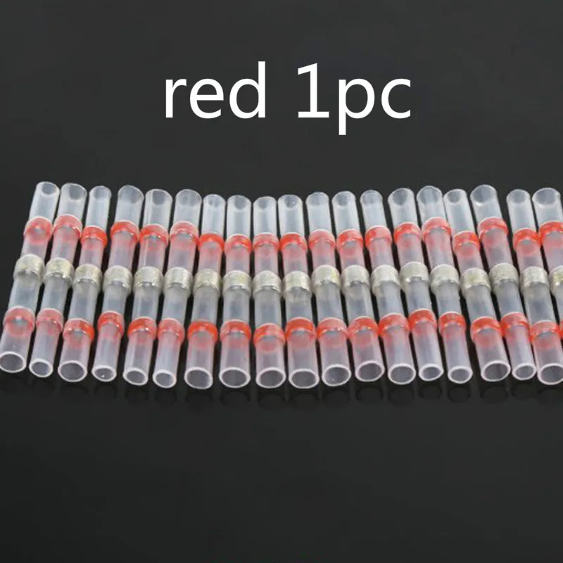 red 1pc 5/10 шт. терм усадочная пайки рукав клеммы изолированные Водонепроницаемый провода электрические разъемы пайки терминалы провода - Цвет: red 1pc