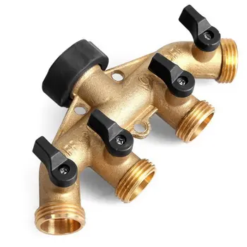 

New 1pc Garden Hose Splitter Brass 2/4 Way Tap Connector 3/4'' Hose Pipe Splitter For Garden Irrigation Watering System