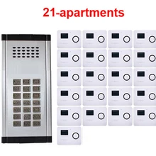 Товар домашняя охранная аудио система внутренней связи для 21 квартиры аудио телефон двери hands-free внутренний блок прямой пресс ключ машина